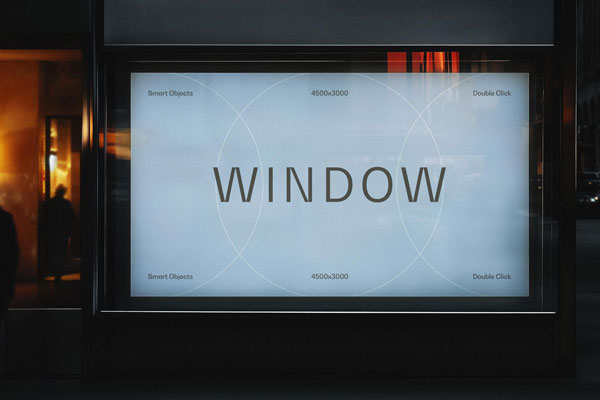 Free Shop Window Poster Mockup PSD Template