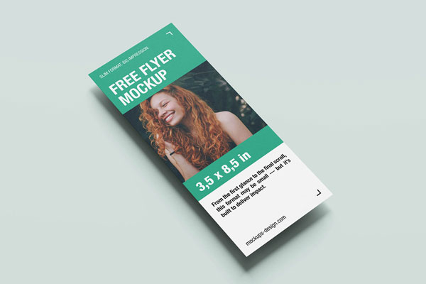 Free Slim Vertical Flyer Mockup PSD Template
