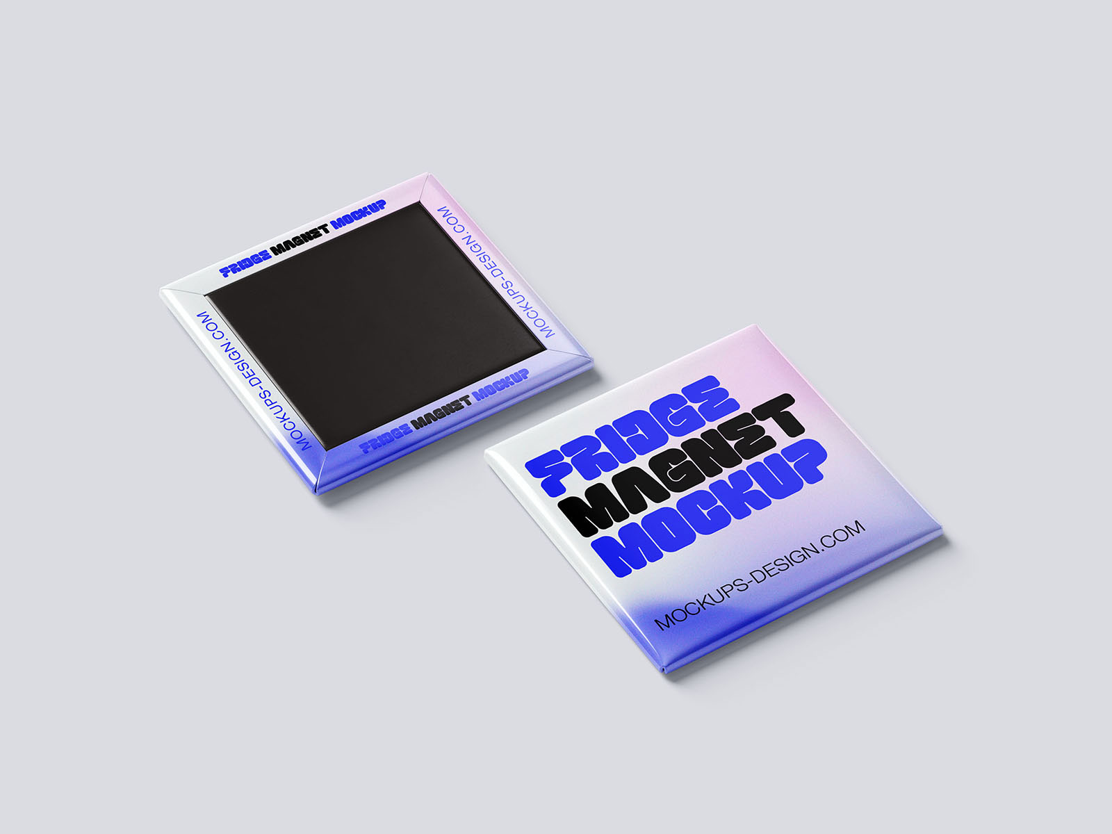 Free Square Fridge Magnet Mockup PSD Template