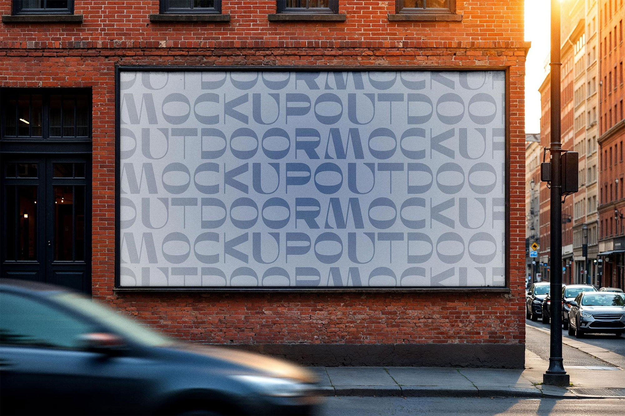 Free Street Corner City Billboard Mockup PSD Template