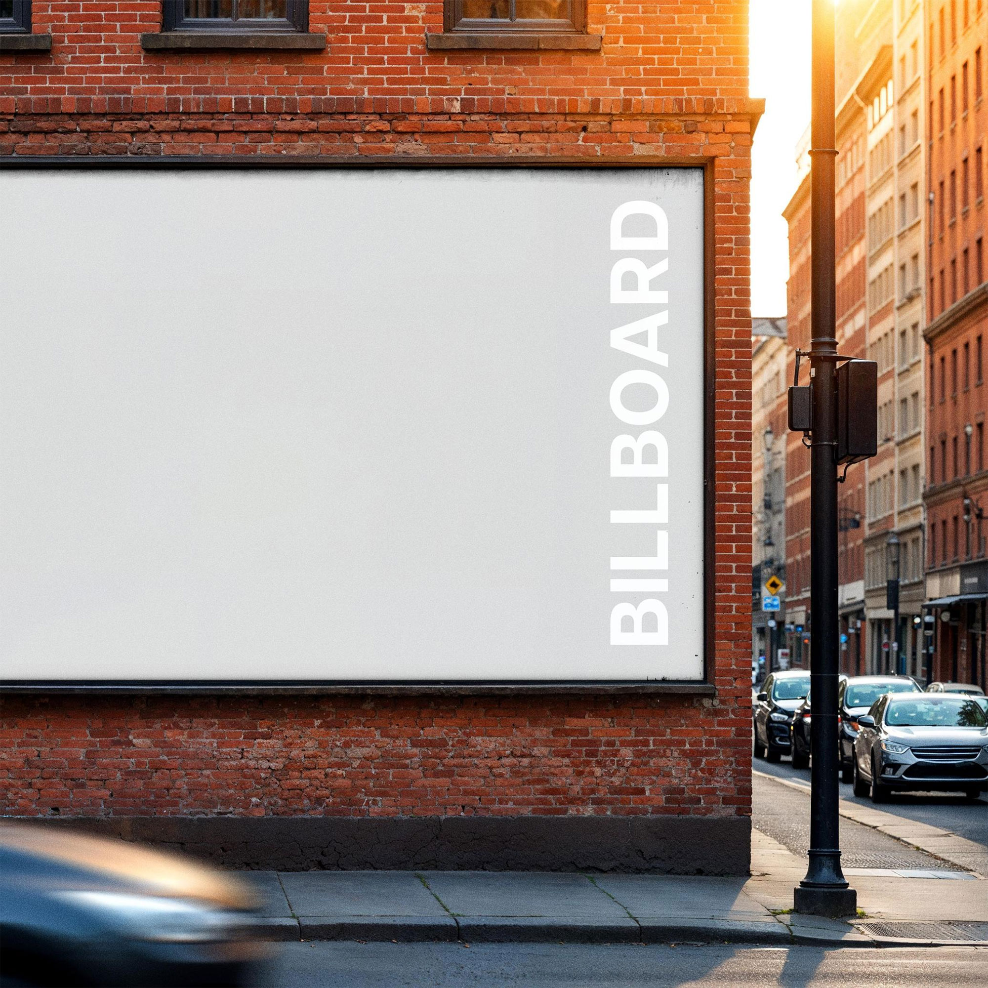 Free Street Corner City Billboard Mockup PSD Template