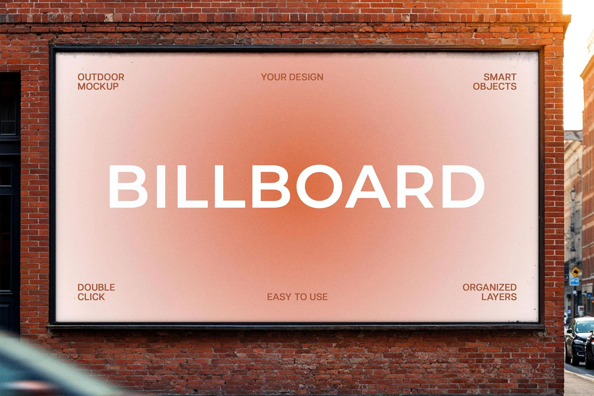 Free Street Corner City Billboard Mockup PSD Template