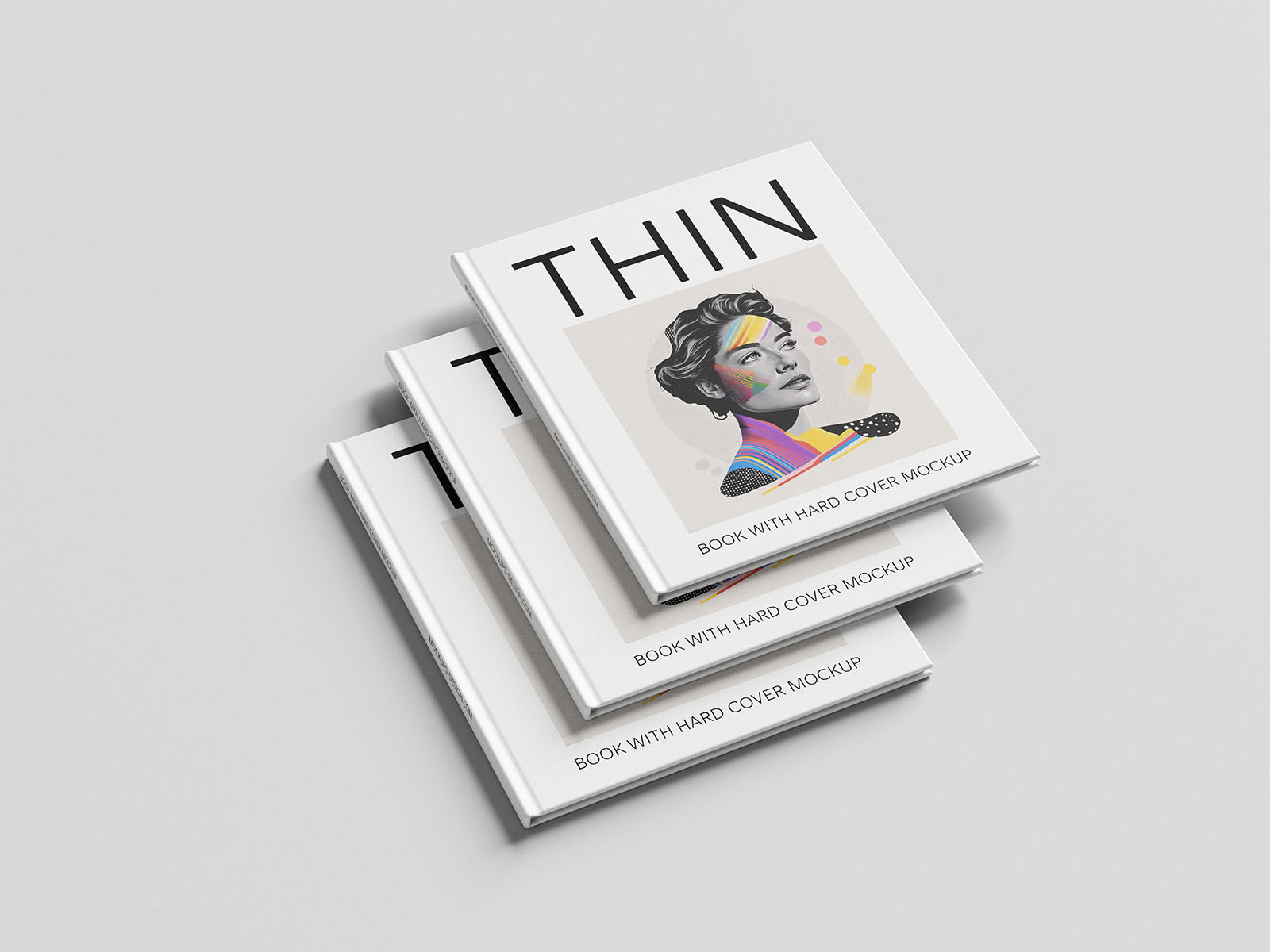 Free Thin Book with Hard Cover Mockup PSD Template