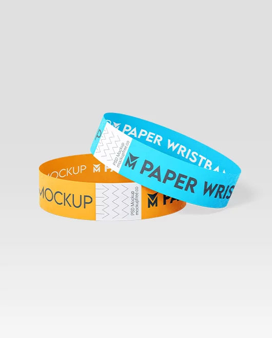 Free Three Festival Wristband Mockups PSD Template