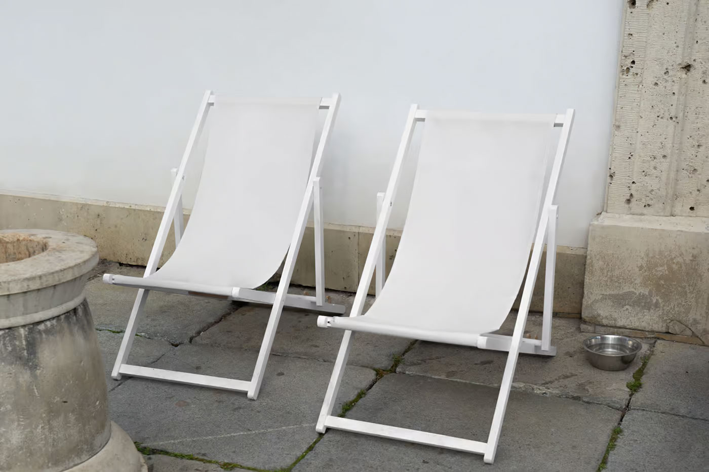 Free Two Outdoor Sunbed Mockup PSD Template