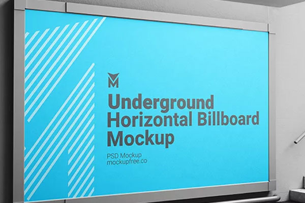 Free Underground Horizontal Billboard Mockup PSD Template