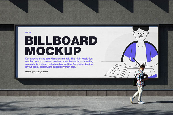 Free Wide Billboard Mockup PSD Template