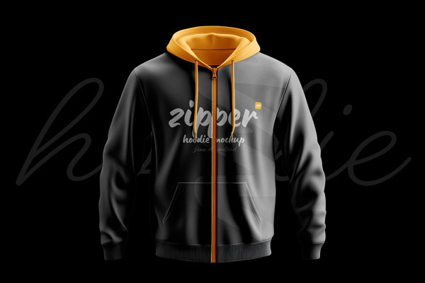 Free Zipper Hoodie Mockup PSD Template