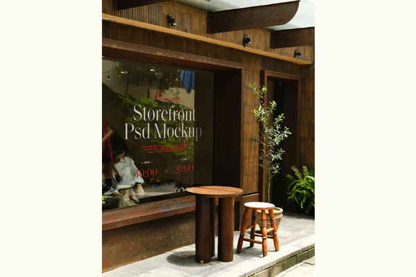 Free Authentic Storefront Mockup PSD Template