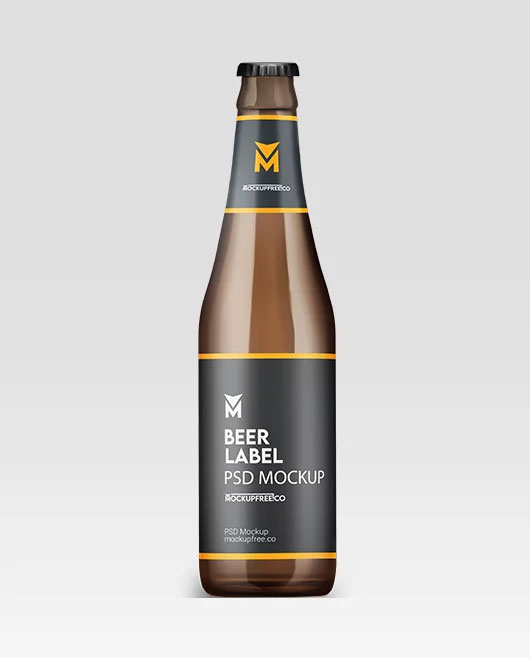 Free Beer Label Mockup PSD Template