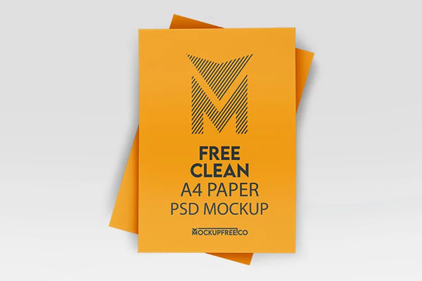 Free Clean A4 Paper Mockup PSD Template