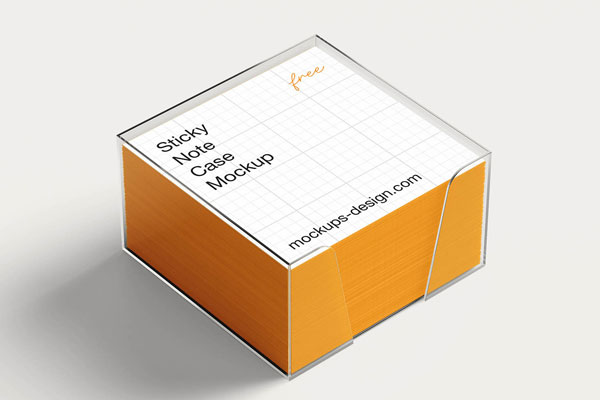 Free Clean Sticky Note Case Mockup PSD Template