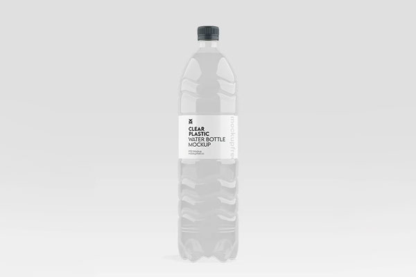 Free Clear Plastic Water Bottle Mockup PSD Template