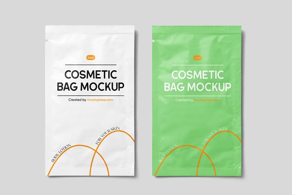 Free Cosmetic Sample Sachet Mockups PSD Template