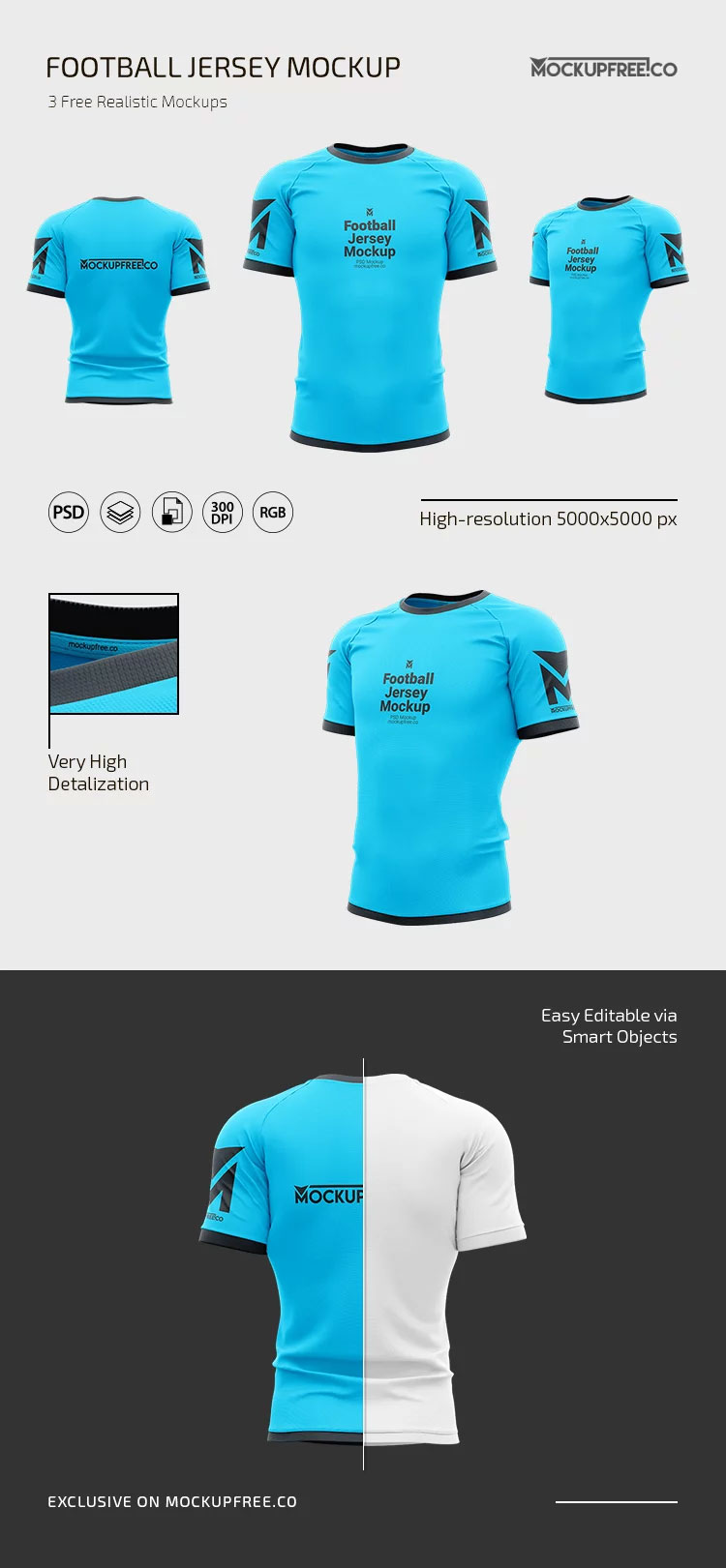 Free Football Jersey Mockup PSD Template