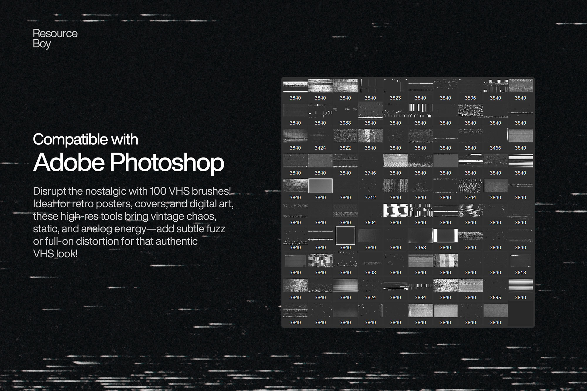 100 VHS Photoshop Brushes preview 2