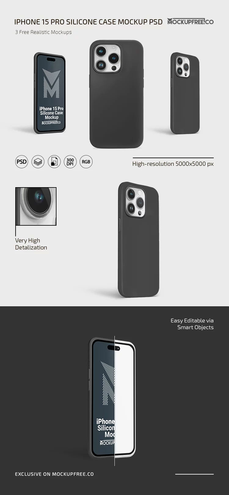 iPhone 15 Pro Silicone Case Mockup Free Download | Resource Boy