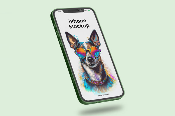 Free Levitating iPhone Mockup PSD Template