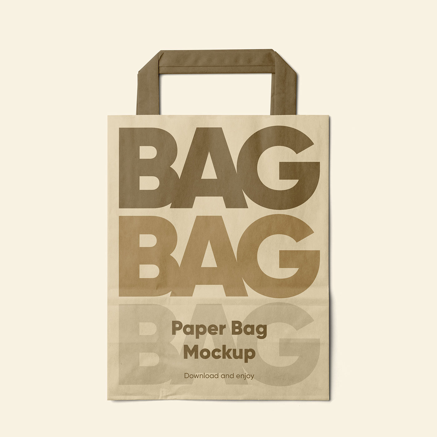 Free Lying Small Paper Bag Mockup PSD Template
