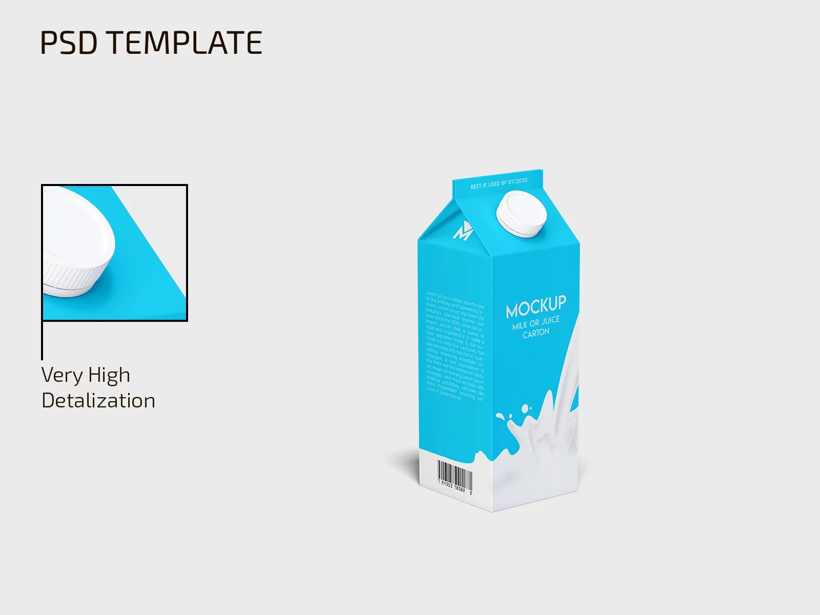Free Milk Juice Carton Mockup PSD Template