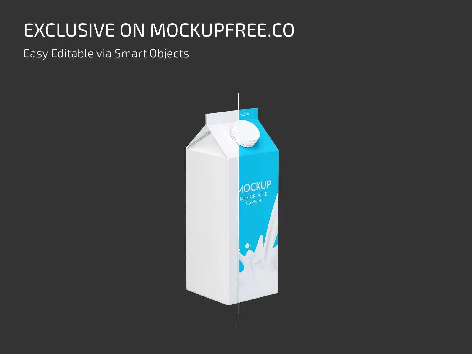 Free Milk Juice Carton Mockup PSD Template