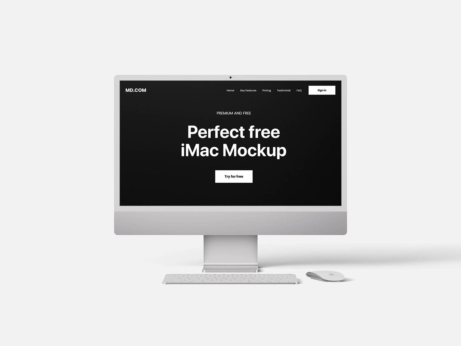 Free Minimal iMac Mockup PSD Template