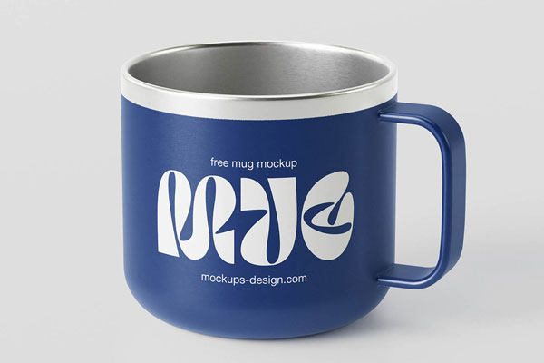 Free Minimal Metal Mug Mockup PSD Template