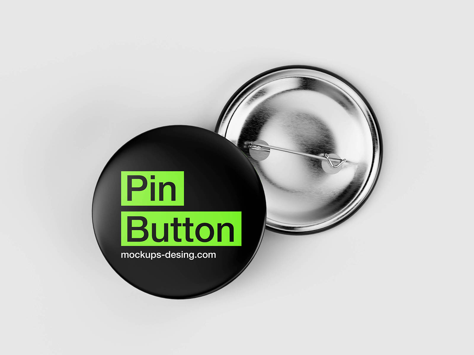 Free Minimal Pin Button Mockup PSD Template