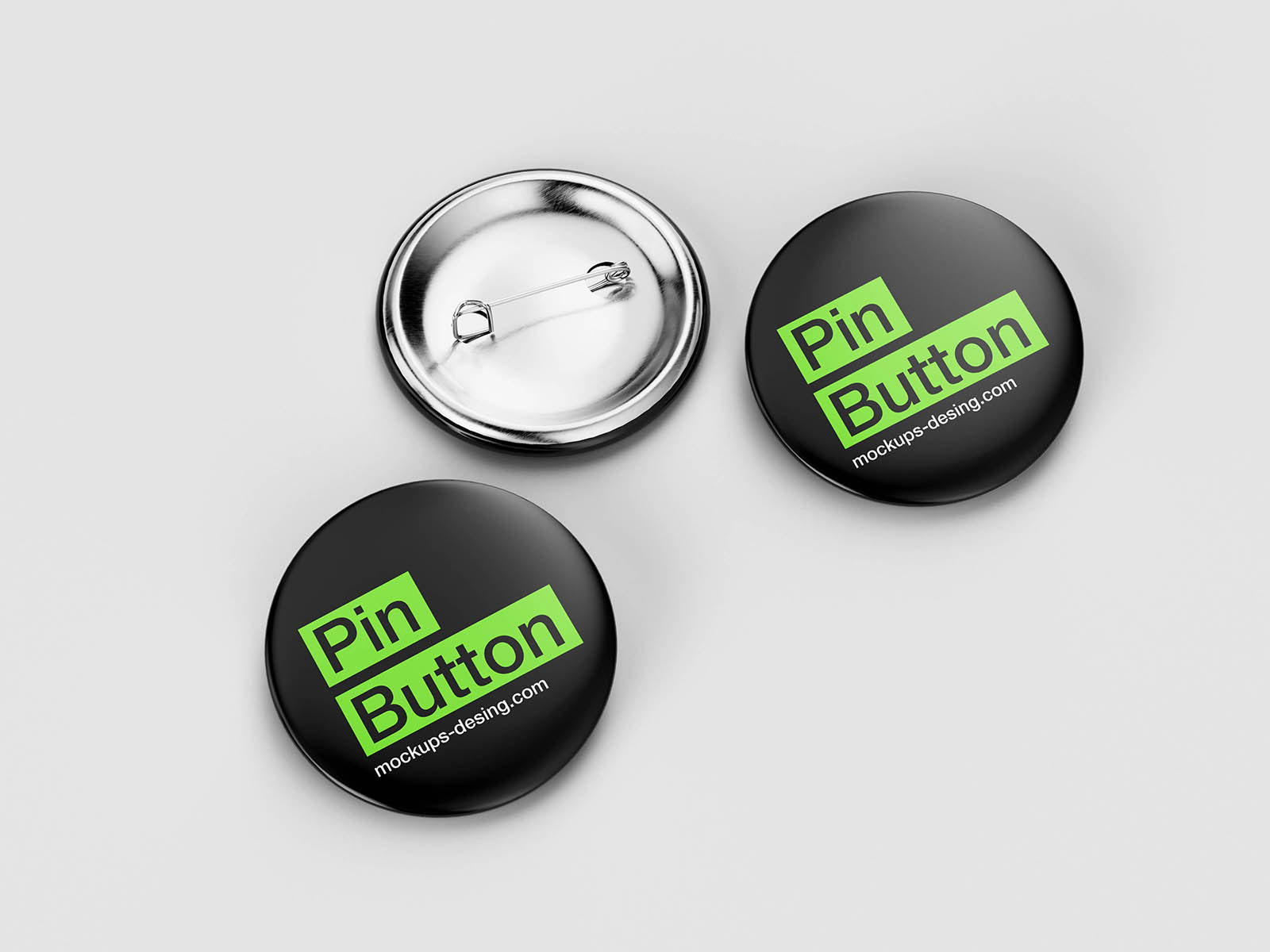 Free Minimal Pin Button Mockup PSD Template