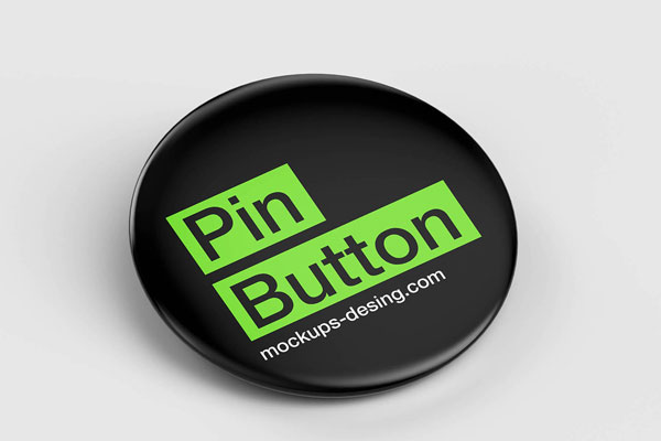 Free Minimal Pin Button Mockup PSD Template
