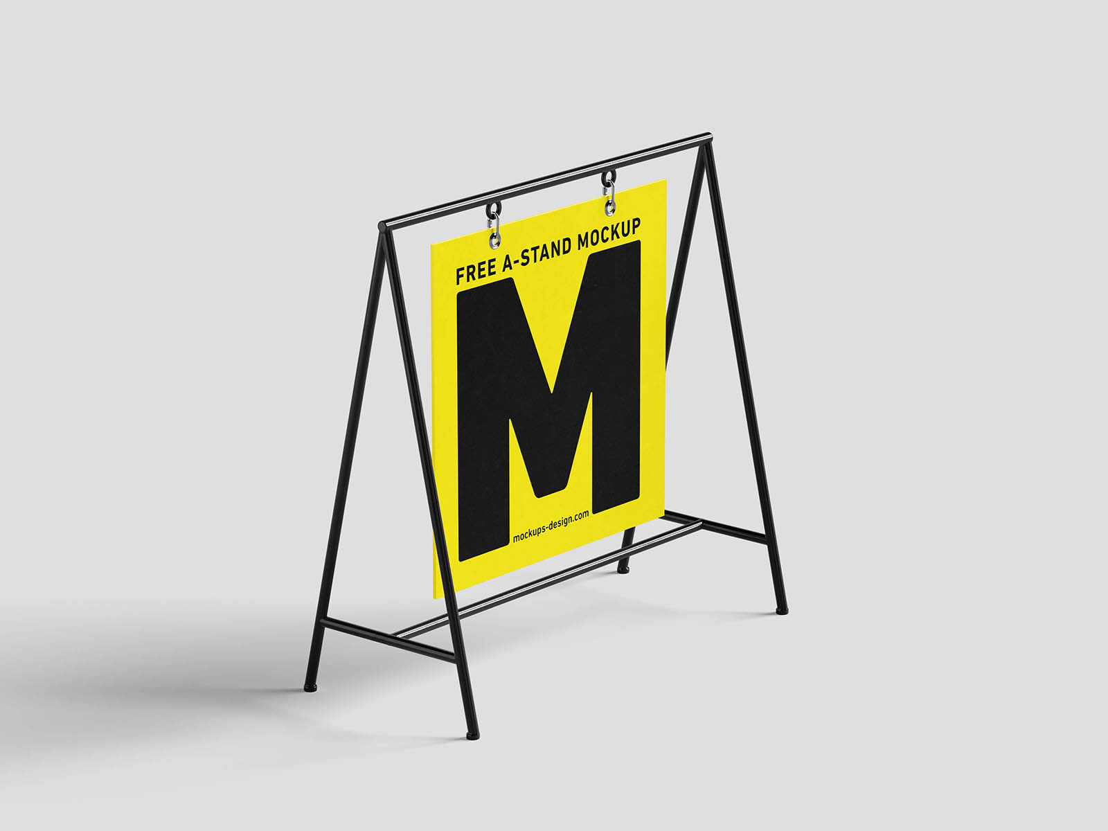 Free Modern Hanging A Stand Mockup PSD Template