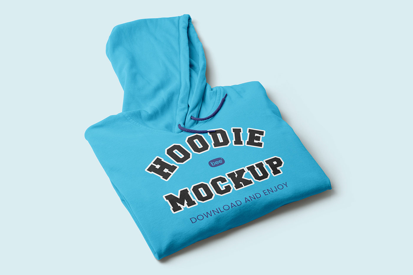 Free Perspective Folded Hoodie Mockup PSD Template