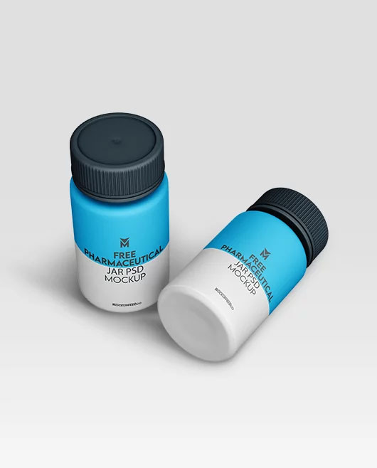 Free Pharmaceutical Jar Mockup PSD Template