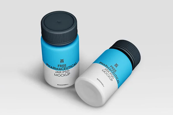Free Pharmaceutical Jar Mockup PSD Template