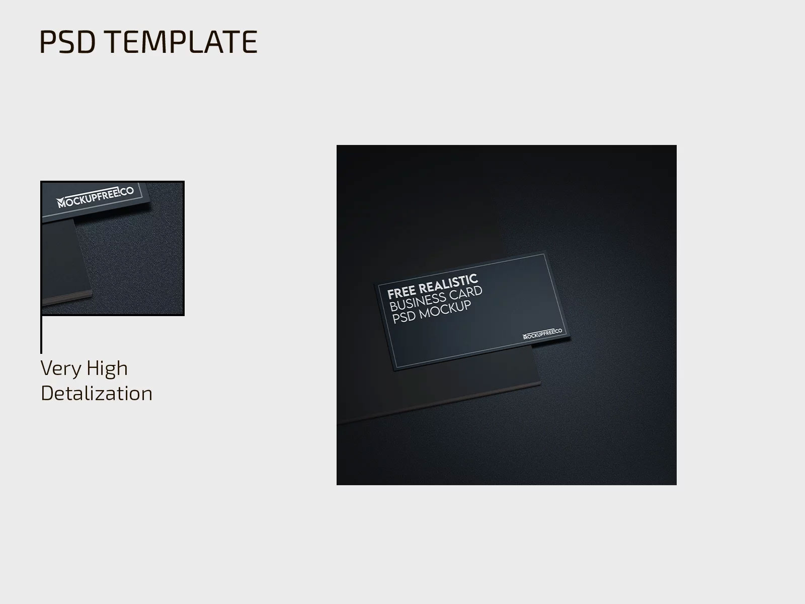 Free Realistic Business Card Mockup PSD Template