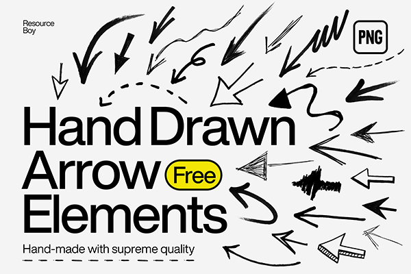500+ Free Hand Drawn Arrow Elements - PNG