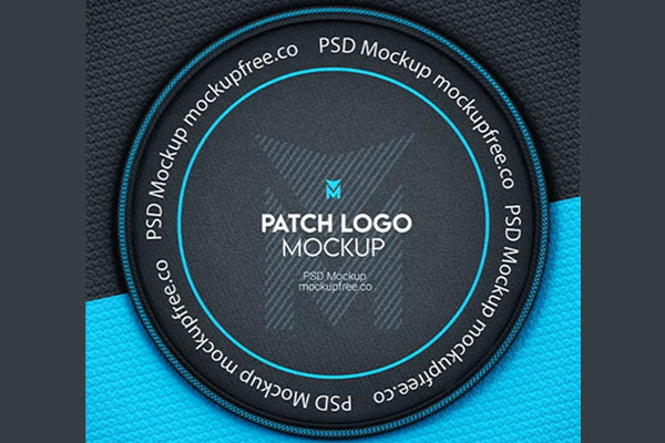 Free Round Patch Logo Mockup PSD Template