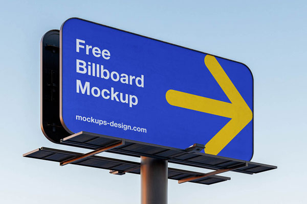 Free Rounded Billboard Mockup PSD Template