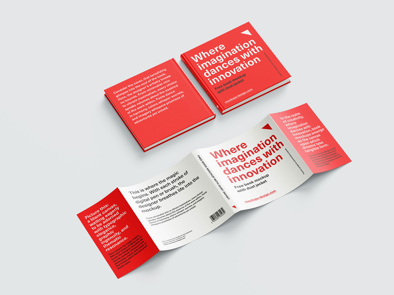 Free Square Book Dust Jacket Mockup PSD Template