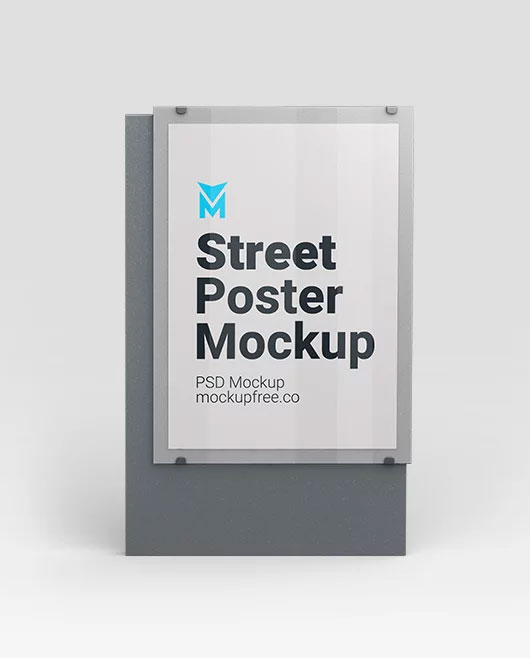Free Street Poster Mockup PSD Template