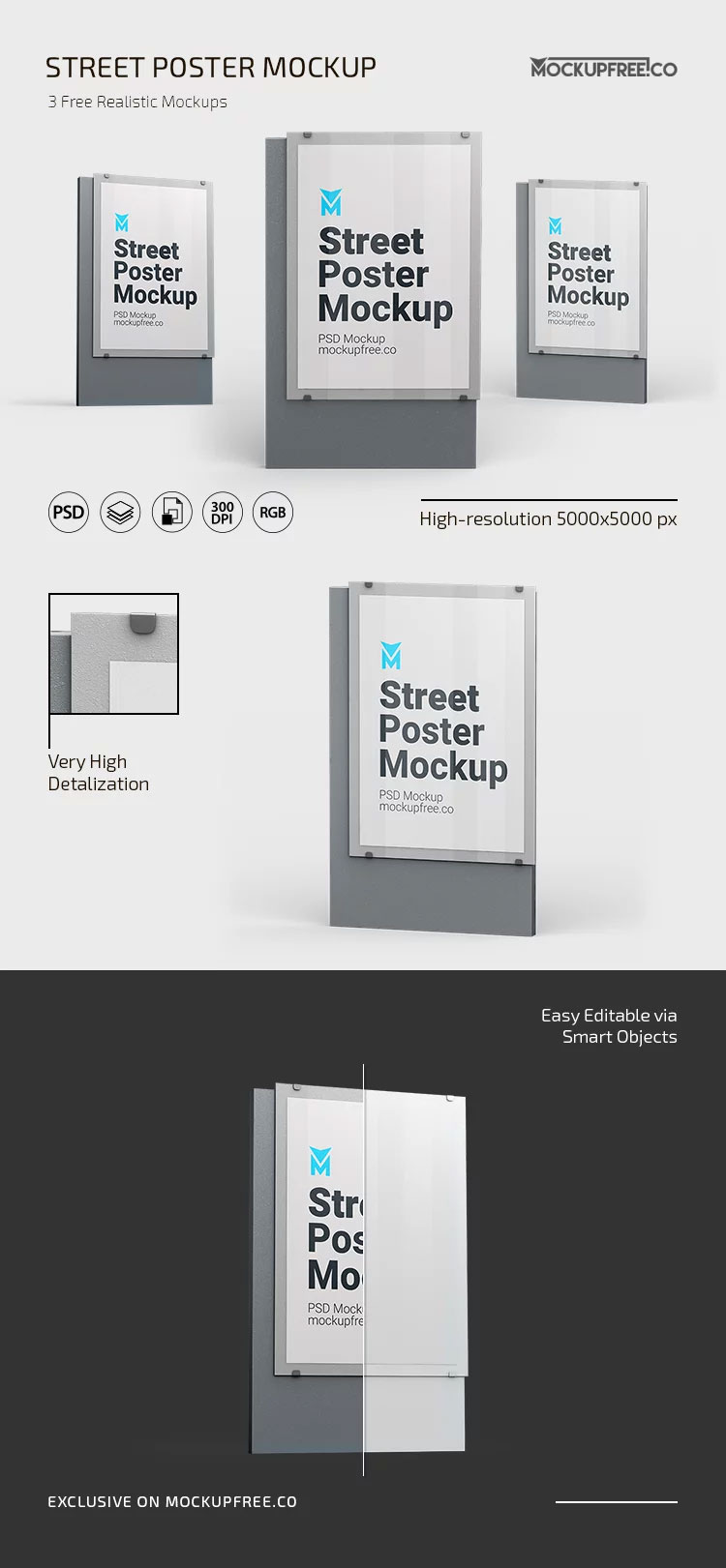 Free Street Poster Mockup PSD Template