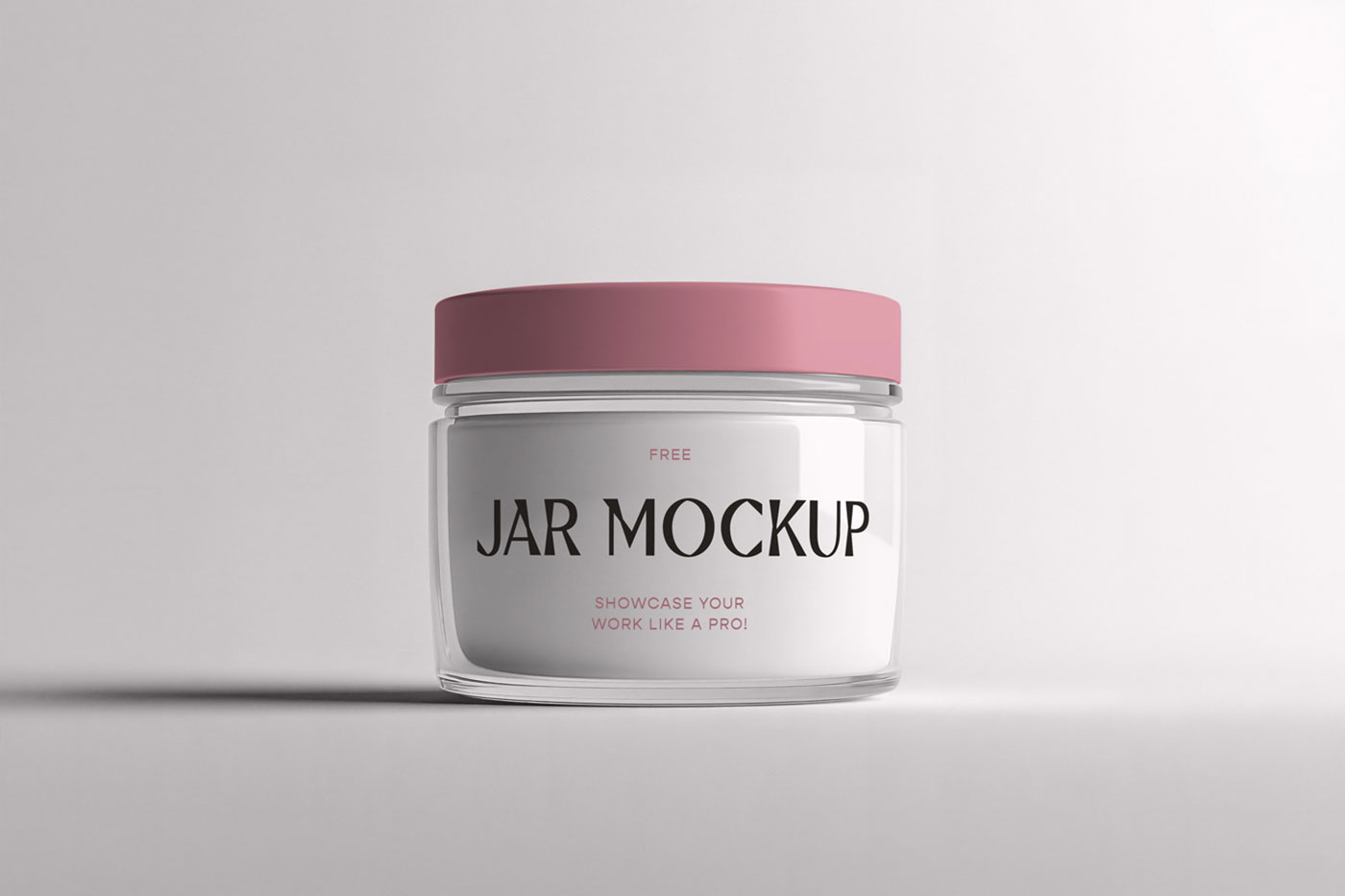 Free Transparent Glass Cosmetic Jar Mockup PSD Template