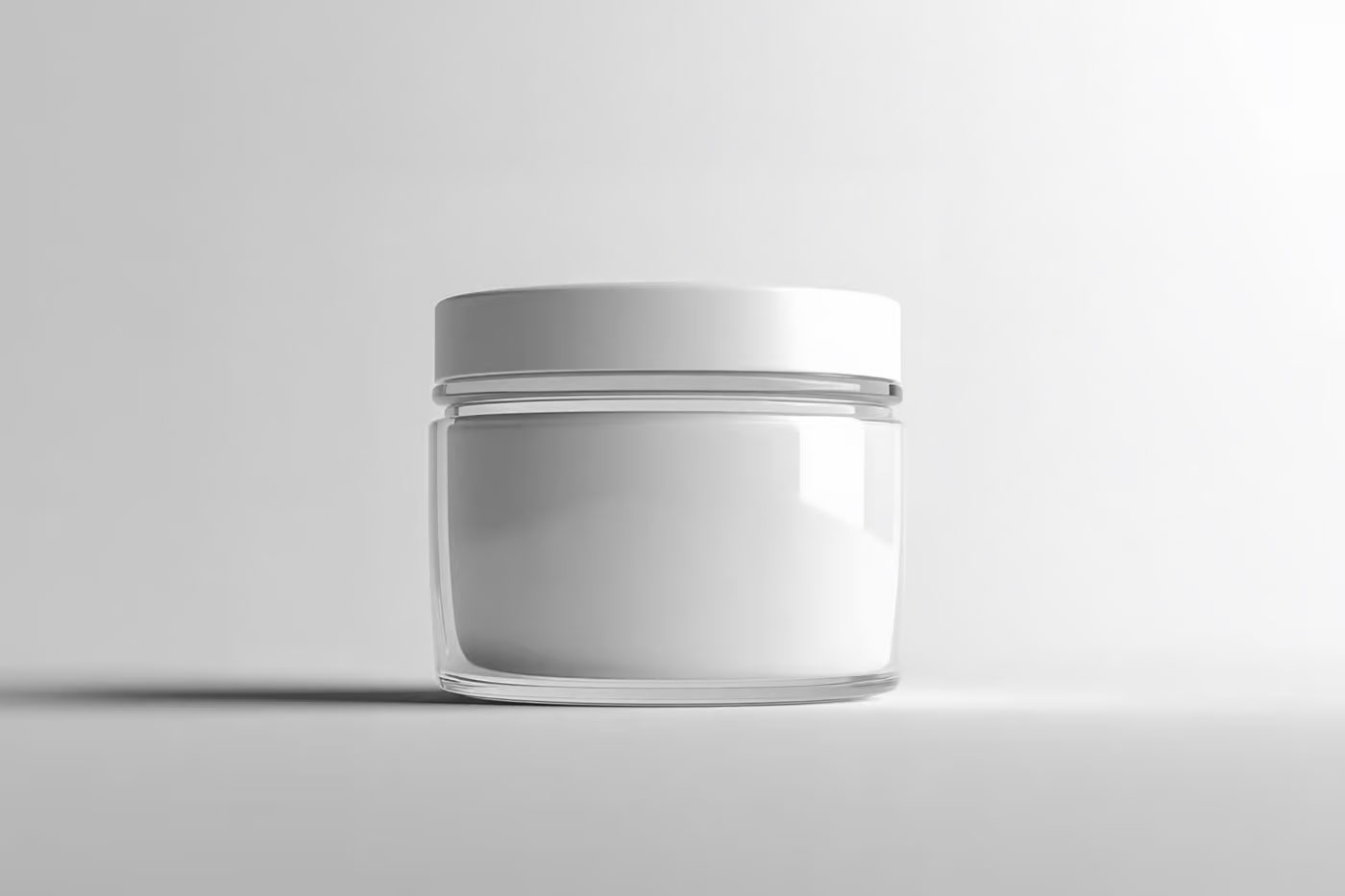 Free Transparent Glass Cosmetic Jar Mockup PSD Template