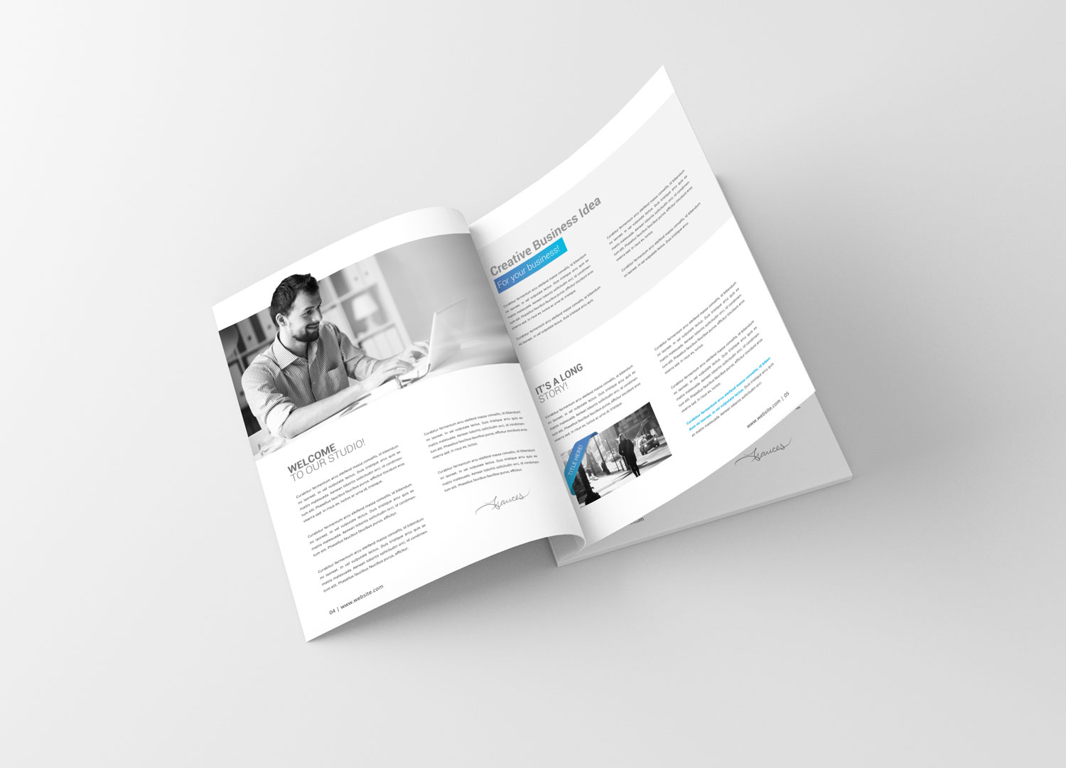 Free US Letter Magazine Brochure Mockup PSD Template