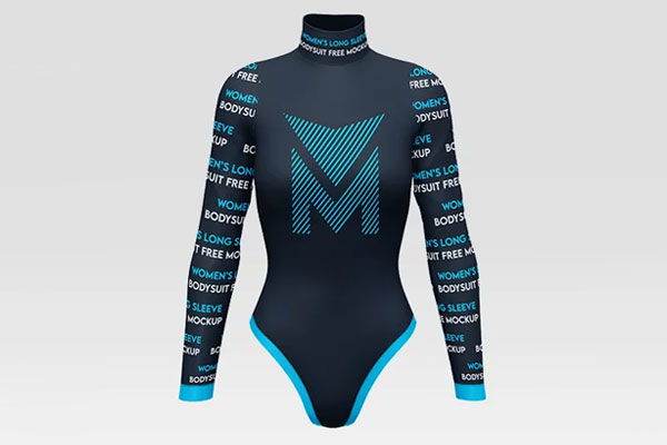 Free Womens Long Sleeve Bodysuit Mockup PSD Template