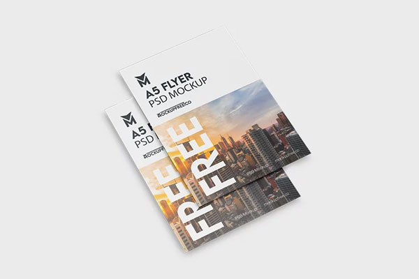 Free A5 Flyer Mockup PSD Template