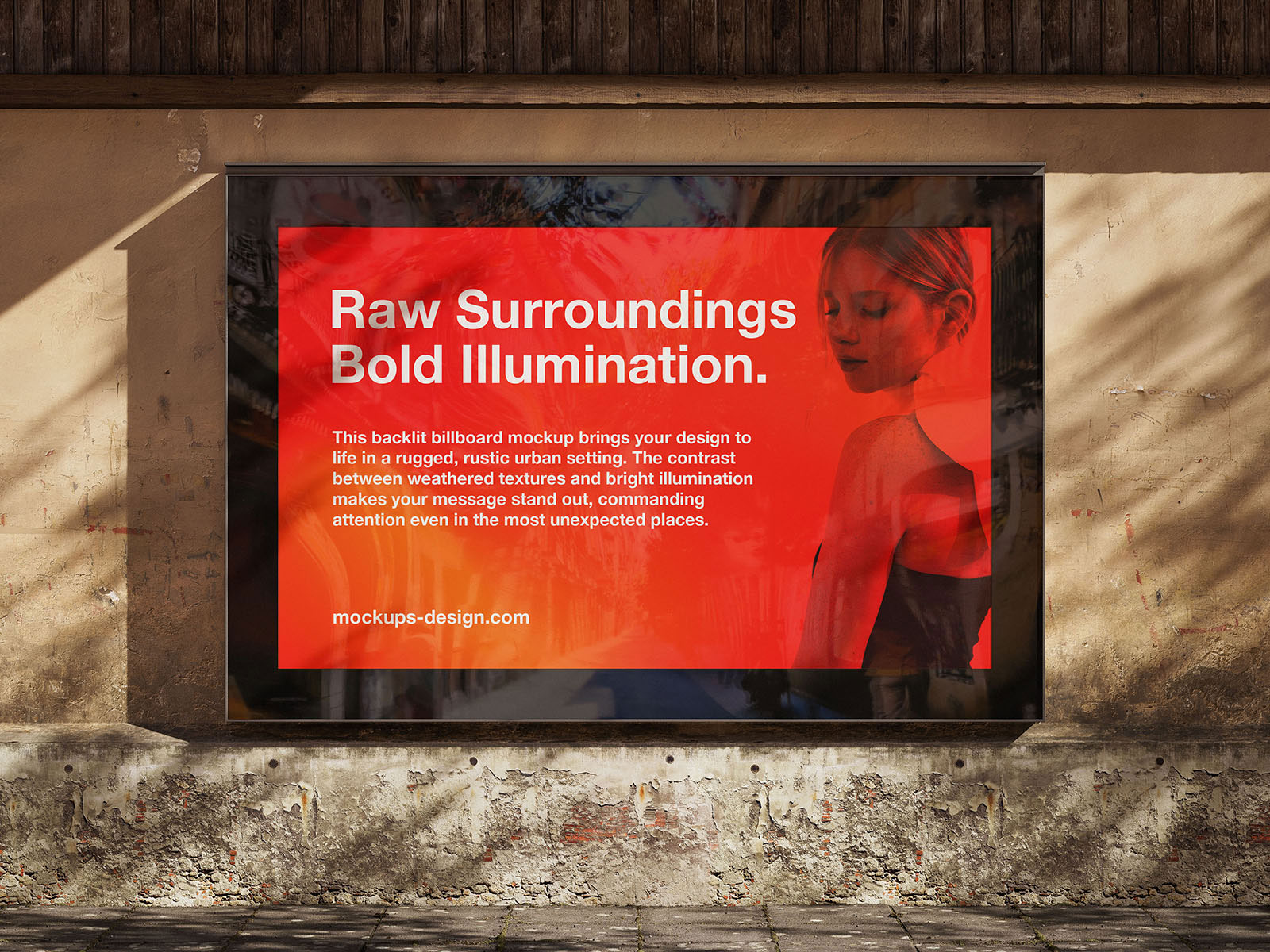 Free Backlit Urban Billboard Mockup PSD Template