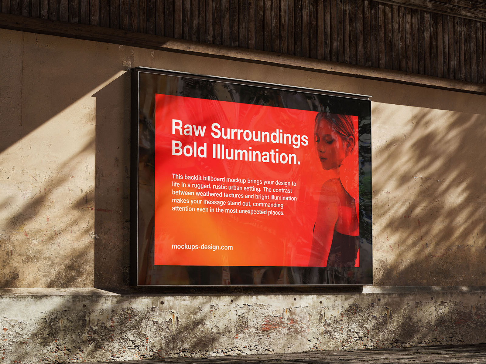 Free Backlit Urban Billboard Mockup PSD Template