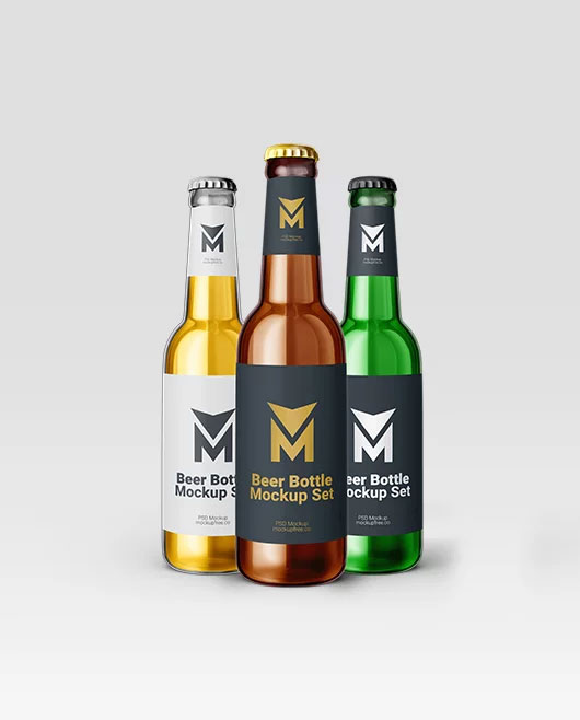 Free Beer Bottle Mockup PSD Template