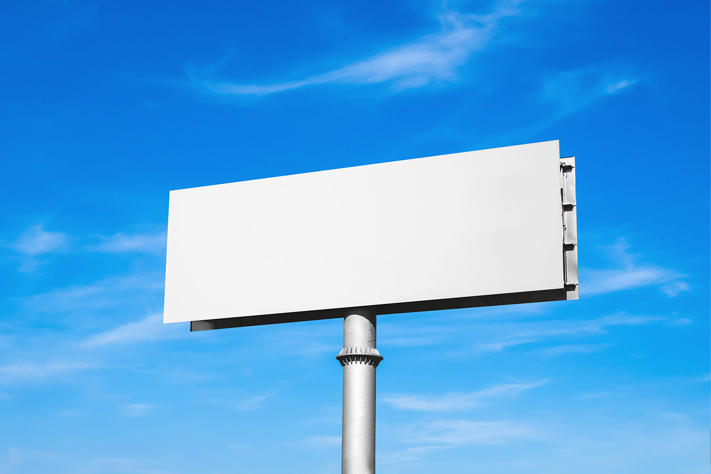 Free Big Billboard on Sky Mockup PSD Template